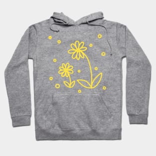 Daisies and Dots 2 in Lemon Yellow and White Hoodie